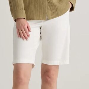 NWT Quince 9" Organic Cotton Bermuda Chino‎ Short in Ivory White Women's Sz 10